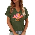 thumbnail image 1 of Craaazy Mardi Gras Shirts for Women Short Sleeve Casual Carnival Printed V-neck T-shirts Gifts, 1 of 6