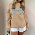 thumbnail image 1 of Craaazy Fall Sweatshirts for Women Trendy Cute Bow Sweatshirt Long Sleeve Hoodless Shirts Casual Loose Crewneck Pullover Tops Womens Shirts, 1 of 5