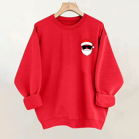 Craaazy Merry Christmas Shirt for Women Christmas Printed Crewneck Pullover Sweatshirts Funny Xmas Fashion Holiday Tops Gifts For Women
