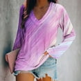 thumbnail image 1 of Craaazy Oversized Tshirts For Women Long Sleeve Blouse V-Neck Casual Pullover Tops Trendy Color Block Sweatshirt Tie Dye Shirts Gifts For Women, 1 of 5
