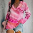 thumbnail image 1 of Craaazy Oversized Tshirts For Women Long Sleeve Blouse V-Neck Casual Pullover Tops Trendy Color Block Sweatshirt Tie Dye Shirts Gifts For Women, 1 of 5