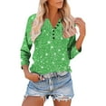 thumbnail image 1 of Craaazy Shirts For Women Button V-neck 3/4 Sleeve Tunic Blouses Gifts For Women, 1 of 6