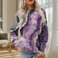 thumbnail image 1 of Craaazy Shirts For Women Crewneck Long Sleeve Pullover Floral Print Sweatshirt for Women Casual Pleat Tops Gifts For Women, 1 of 5