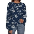 thumbnail image 1 of Craaazy Shirts For Women Crewneck Sweatshirts Striped Printed Comfy Pullover Long Sleeve Fashion Printed Tops Gifts For Women, 1 of 5