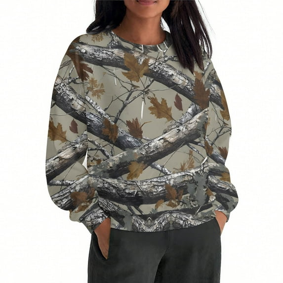 Craaazy Shirts For Women Maple Leaf Print Crewneck Long Sleeve Sweatshirt Casual Tops Womens Tops