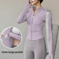 thumbnail image 1 of Craaazy Shirts For Women High Elastic Sports Jacket Standing Collar Slim Zip Up Yoga Top Womens Long Sleeved Standing Collar Top Shirt with Thumb Holes Gifts, 1 of 3