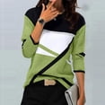 thumbnail image 1 of Craaazy Shirts for Women Geometry Printed T-shirt Casual Color Block Blouses Crew Neck Long Sleeve Tops Gifts for Women, 1 of 3