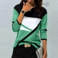 thumbnail image 1 of Craaazy Shirts for Women Geometry Printed T-shirt Casual Color Block Blouses Crew Neck Long Sleeve Tops Gifts for Women, 1 of 3