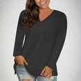 thumbnail image 1 of Craaazy Shirts for Women Plus-Size Solid Color Loose Casual long Sleeve Pullover Tops Gifts For Women, 1 of 8