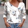 thumbnail image 1 of Craaazy Shirts for Women V Neck 3/4 Sleeve Button Blouses Fashion Print Lapel Womens Shirts Gifts for Women, 1 of 5