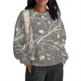 thumbnail image 1 of Craaazy Sweatshirt For Women Maple Leaf Print Sweatshirts Crewneck Long Sleeve Shirt Oversized Pullover Fall Casual Long Sleeve Tops Womens Tops, 1 of 9