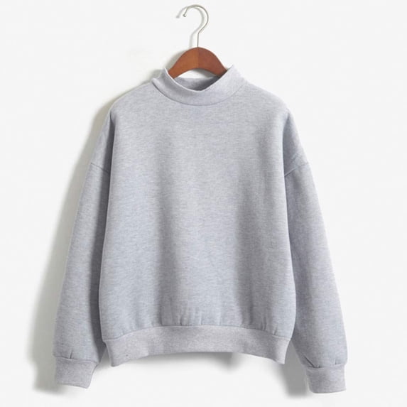 Craaazy Sweatshirt for Women Casual Round Neck Solid Color Long Sleeve Pullover Loose Womens Shirts Gifts for Women