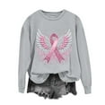 thumbnail image 1 of Craaazy Sweatshirts For Women Breast Cancer Awareness Sweatshirts Ribbon Print Casual Long Sleeve Shirts Gifts For Women, 1 of 4