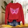 thumbnail image 1 of Craaazy Sweatshirts For Women Breast Cancer Awareness Sweatshirts Ribbon Print Casual Long Sleeve Shirts Gifts For Women, 1 of 5