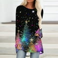 thumbnail image 1 of Craaazy Sweatshirts For Women Christmas Round Neck Shirts Christmas Trees With Lights Printed Shirts Casual Long Sleeve Pullover Gifts, 1 of 5
