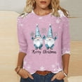 thumbnail image 1 of Craaazy Sweatshirts for Women Christmas Printed Round Neck 3/4 Sleeve T-shirt Womens Shirts Gifts for Women, 1 of 5