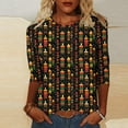 thumbnail image 1 of Craaazy T Shirts for Women Fashion Graphic Print Casual Round Neck 3/4 Sleeve Loose Tops Gifts, 1 of 5
