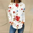 thumbnail image 1 of Craaazy Tshirts Shirts for Women Vintage Floral Printed Non Positioning Printed Long Sleeve Blouses Gifts, 1 of 5