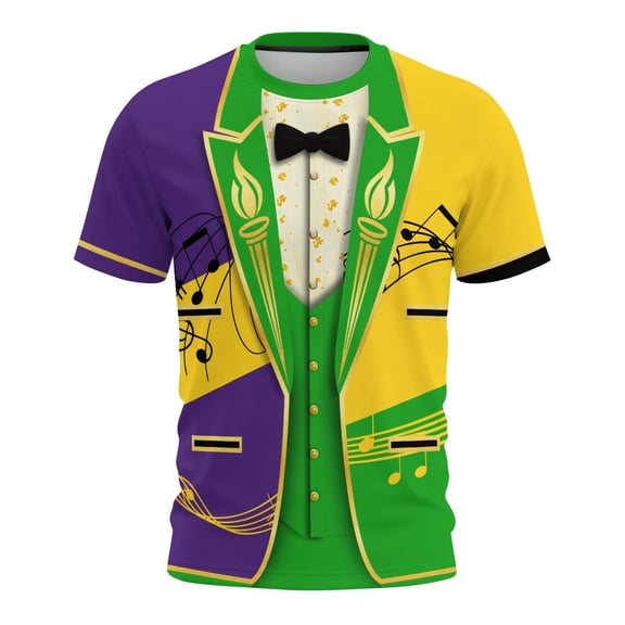 Craaazy Unisex Funny Print Crewneck Short Sleeve Mardi Gras T-Shirts Gifts