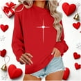 thumbnail image 1 of Craaazy Valentines Shirt for Women Cute Love Heart Printed Long Sleeve Crewneck Loose Sweatshirt Gifts, 1 of 7