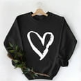 thumbnail image 1 of Craaazy Valentines Shirt for Women Round Neck Heart Printed Sweatshirt Long Sleeved Tops Gifts, 1 of 9