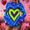 thumbnail image 1 of Craaazy Valentines Shirts for Women Crew Neck Long Sleeve Valentines Day Tops, 1 of 8