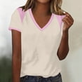 thumbnail image 1 of Craaazy Women Color Block Shirts V Neck Raglan Sleeve Casual Loose Fit Blouses Tops Gift, 1 of 5