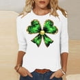 thumbnail image 1 of Craaazy Women's 3/4 Sleeve St. Patrick's Day Tshirts Casual Printed Pullover Tops Gifts, 1 of 5