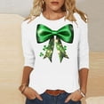thumbnail image 1 of Craaazy Women's 3/4 Sleeve St. Patrick's Day Tshirts Casual Printed Pullover Tops Gifts, 1 of 5