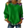 thumbnail image 1 of Craaazy Women's Carnival Prints Crewneck Long Sleeve Mardi Gras Sweatshirts Gifts, 1 of 5