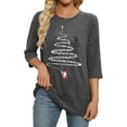 thumbnail image 1 of Craaazy Women's Casual Christmas Printed Tops Round Neck 3/4 Sleeve T-shirt Fashionable Santa Blouse Gifts, 1 of 5