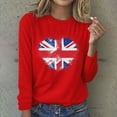 thumbnail image 1 of Craaazy Women's Casual Fashions Printed Color Long Sleeve Blouse Round Neck T-Shirts Gifts For Women, 1 of 3