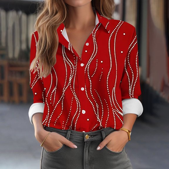 Craaazy Women's Casual Long Sleeve Button Down Shirts Gifts
