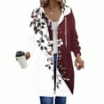 thumbnail image 1 of Craaazy Women's Casual Loose Solid Color Pocket Long Sleeved Double Zipper Gifts Hooded Drawstring Sweatshirt Top Polka Dots Casu al Zip Up, 1 of 5