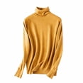 thumbnail image 1 of Craaazy Women's Casual Solid Color Turtleneck Long Sleeve Base Layer Tops Gifts, 1 of 7