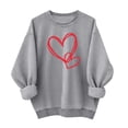 thumbnail image 1 of Craaazy Women's Casual Valentines Tops Love Heart Round Neck Long Sleeve Cozy Sweatshirts Gifts, 1 of 3