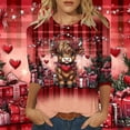 thumbnail image 1 of Craaazy Women's Charming Prints Valentines 3/4 Sleeve Shirts Gifts, 1 of 6