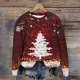thumbnail image 1 of Craaazy Women's Christmas Fashion Casual Printed Round Neck Capless Loose Long Sleeve Tops Gifts, 1 of 4