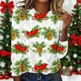 thumbnail image 1 of Craaazy Women's Christmas Printed Round Neck Long Sleeved Top Gifts, 1 of 5