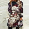 thumbnail image 1 of Craaazy Women's Christmas Printed Tops Fuzzy Lined Long Sleeve Shirts Essential for Cold Days Gifts, 1 of 6
