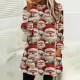 thumbnail image 1 of Craaazy Women's Christmas Printed Tops Fuzzy Lined Long Sleeve Shirts Essential for Cold Days Gifts, 1 of 6