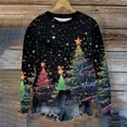 thumbnail image 1 of Craaazy Women's Christmas Tops Christmas Print Crewneck Long Sleeve Xmas Funny Shirts Gifts, 1 of 5