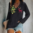 thumbnail image 1 of Craaazy Women's Christmas V Neck Long Sleeve Top Loose Funny Christmas Blouses Gifts, 1 of 4