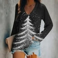 thumbnail image 1 of Craaazy Women's Christmas V Neck Long Sleeve Top Loose Funny Christmas Blouses Gifts, 1 of 4
