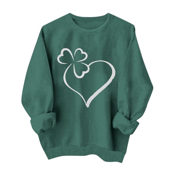 Craaazy Women's Crewneck Long Sleeve Sweatshirts St. Patrick's Clothes Gifts