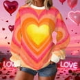 thumbnail image 1 of Craaazy Women's Cute Valentines Day Tops Loose Crew Neck Long Sleeve T-Shirts, 1 of 9
