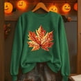 thumbnail image 1 of Craaazy Women's Fall Winter Halloween Christmas Thanksgiving Casual Pumpkin Season Print Gifts Long Sleeved Round Neck Sweatshirt Long Sleeve Vintage Top, 1 of 6