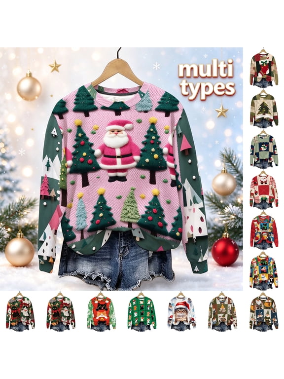 Women's Fall Winter Round Neck Long Sleeve Tops with Casual Prints Daily Wear