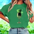 thumbnail image 1 of Craaazy Women's Fashion Casual St. Patrick's Day Print Shirts Round Neck Short Sleeve T-Shirts Gifts, 1 of 5