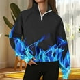 thumbnail image 1 of Craaazy Women's Fashion Printed 1/4 Zipper Collar Long Sleeve Sweatshirts Loose Casual Top Gifts, 1 of 5
